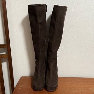 SCHUTZ Dark Brown Suede Knee Boots Size 8.5